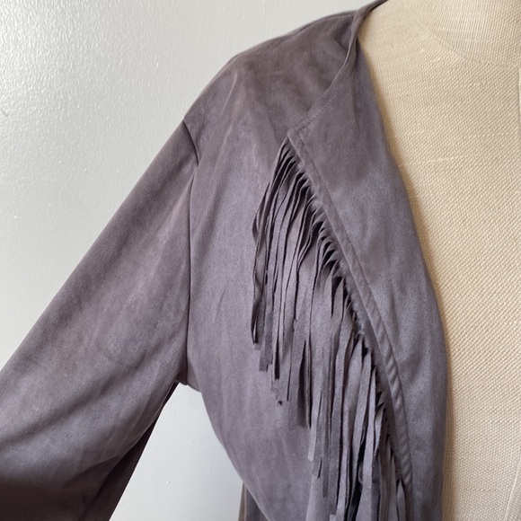 Misslook Vegan Faux Suede Grey Jacket L - Picture 4 of 8